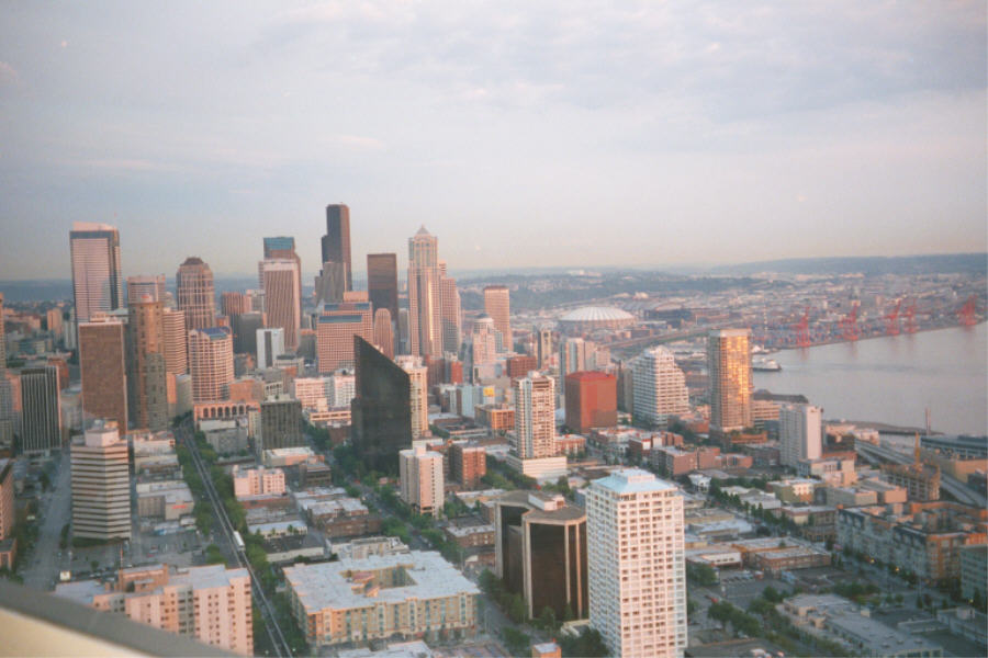 Seattle skyline view taken from Space Needle